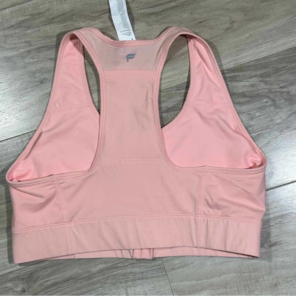 FABLETICS Light Capri Coral On-The-Go Zip Medium Impact Sports Bra L - Picture 8 of 11